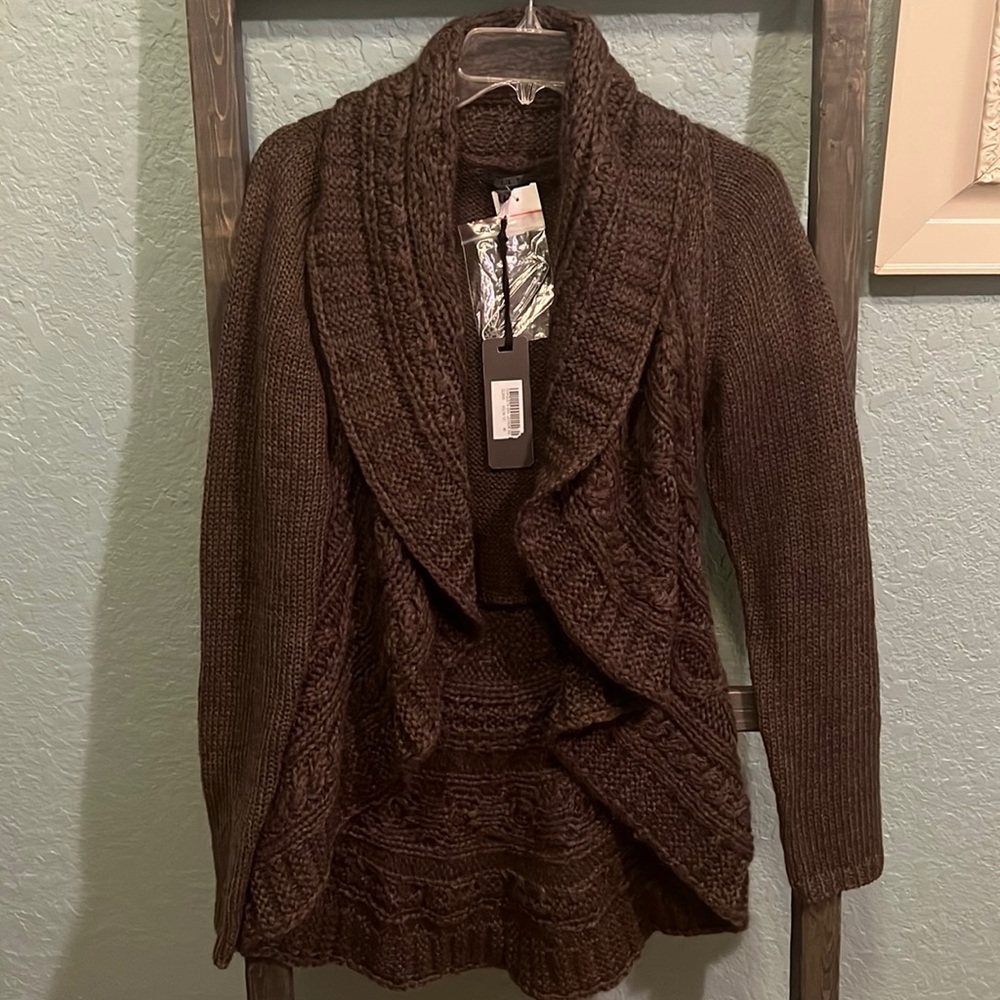 Kilt Chaqueta Sra. Leonor Knit Cardigan in Brown Size X Large